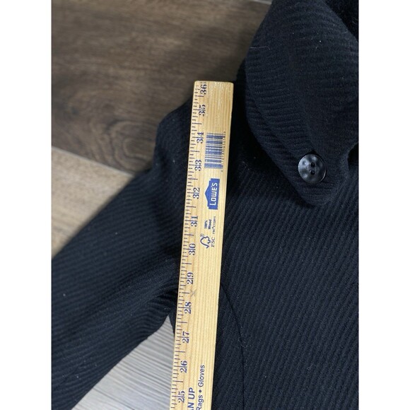 Soia & Kyo Merino Wool Blend Black Button up Collared Overcoat Women’s XS - Picture 9 of 10